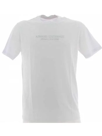 T Shirt Manica Corta Girocollo A|X Armani Exchange Uomo Tinta Unita Logo Gommato