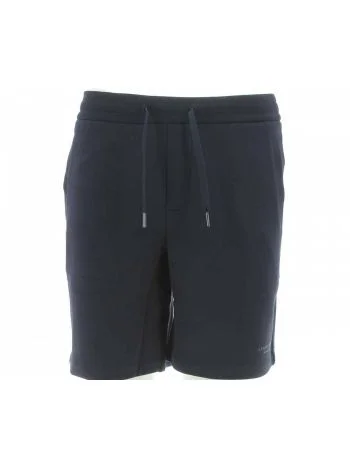 Bermuda in Felpa Garzata A|X Armani Exchange Uomo Tinta Unita Logo AX Gommato