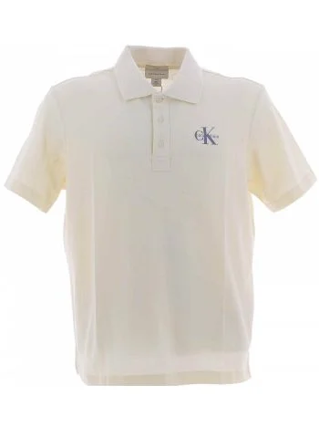 Polo Piquet Manica Corta Easy Fit Calvin Klein Uomo Tinta Unita