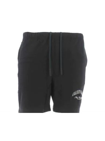 Bermuda in Felpa Garzata Calvin Klein Uomo Logo Calvin Klein Ricamato