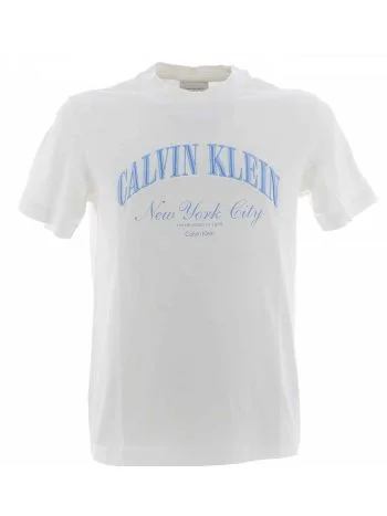 T Shirt Uomo Manica Corta Girocollo Calvin Klein Logo Calvin Klein Ricamato