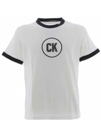 T Shirt Manica Corta Girocollo Calvin Klein Uomo Bicolore