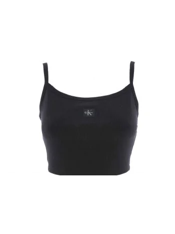Top Crop a Bretella Calvin Klein Donna a Costine Elasticizzato