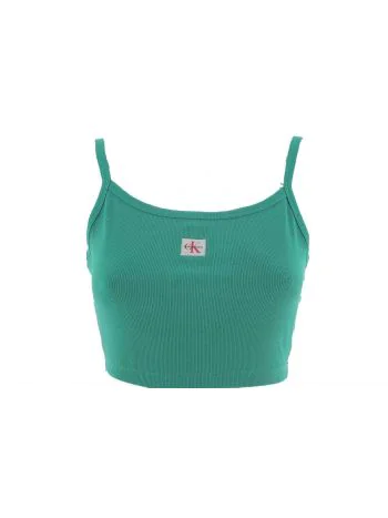 Top Crop a Bretella Calvin Klein Donna a Costine Elasticizzato