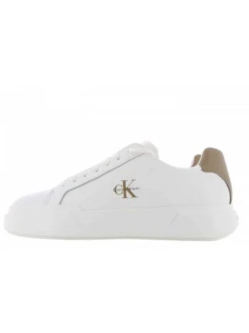 Scarpe Chunky Cupsule Calvin Klein Uomo in Pelle Bianco/Marrone