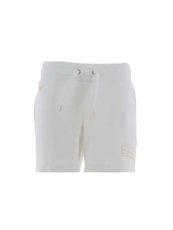 EA7 Emporio Armani Donna Short Tinta Unita con Logo EA7 in Strass