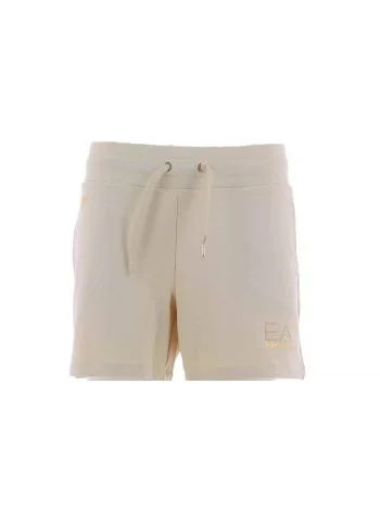 EA7 Emporio Armani Donna Short Tinta Unita con Logo EA7 in Strass