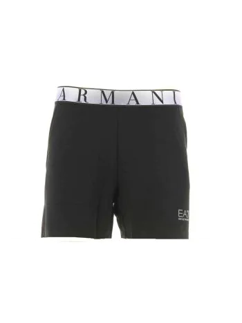 EA7 Emporio Armani Donna Short Natural Ventus7 Tinta Unita con Elastico a Contrasto