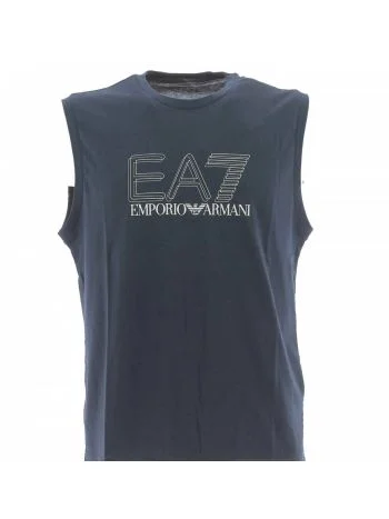 T Shirt Senza Maniche Girocollo EA7 Emporio Armani Uomo Tinta Unita Logo EA7