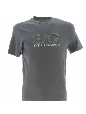 T Shirt Manica Corta Girocollo EA7 Emporio Armani Uomo Tinta Unita con Logo 3D