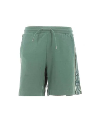 EA7 Emporio Armani Uomo Bermuda Felpa Garzata con Banda Laterale a Righe