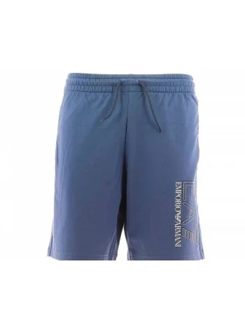 Bermuda Felpa Garzata EA7 Emporio Armani Uomo Logo 3D