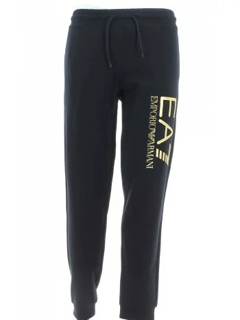 Pantalone in Felpa Garzata EA7 Emporio Armani Uomo Tinta Unita con Grande Logo EA7