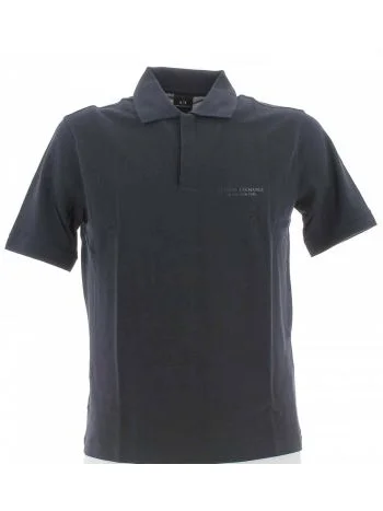 Polo Piquet Manica Corta A|X Armani Exchange Uomo Tinta Unita Logo Gommato