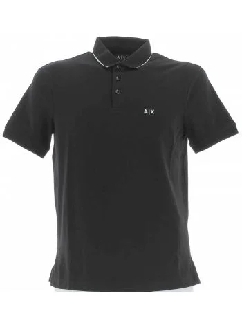 Polo Manica Corta in Jersey A|X Armani Exchange Uomo Tinta Unita Logo Piccolo Ricamato.