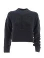 Calvin Klein Donna Maglia Crop Cotone Giro Collo con Spacchi Laterali