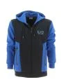 EA7 Emporio Armani Felpa Felpata Cappuccio Full Zip Bicolore