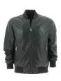 Armani Exchange Giacca Bomber Uomo in Ecopelle Nera con Maxi Logo AX