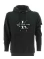 Calvin Klein Uomo Felpa Garzata Cappuccio Chiuso Tinta Unita Big Logo CK
