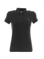 A|X Armani Exchange Donna Polo Manica Corta Tinta Unita in Pique' Elasticizzata
