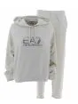 Tuta EA7 Emporio Armani Donna in Felpa Garzata Cappuccio Chiuso Tinta Unita