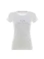 A|X Armani Exchange Donna T Shirt Tinta Unita Manica Corta Girocollo Logo AX con Strass