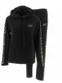 Tuta Donna Cappuccio Chiuso EA7 Emporio Armani in Felpa Tinta Unita Tape Armani