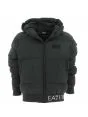 Giacca Bomber Con Cappuccio EA7 Emporio Armani Uomo Nera con tape Emporio Armani
