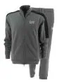 EA7 Emporio Armani Uomo Tuta Full Zip in Felpa Garzata Grigio/Nera