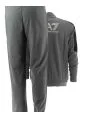 EA7 Emporio Armani Uomo Tuta Full Zip in Felpa Garzata Grigio/Nera