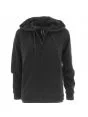 Felpa Nera Garzata con Cappuccio Full Zip A|X Armani Exchange Donna logo AX in Strass
