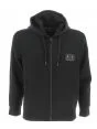 Felpa Garzata Full Zip Cappuccio A|X Armani Exchange Uomo Nera Logo AX Oro