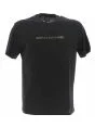 T Shirt Manica Corta Girocollo A|X Armani Exchange Uomo Nera con Logo AX Oro