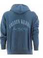 Felpa Garzata Full Zip Cappuccio Calvin Klein Uomo Tinta Unita Logo Calvin Klein Ricamato