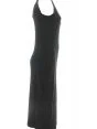 Abitino Lungo Senza Maniche Calvin Klein Nero Elasticizzato Tinta Unita Donna a Costine