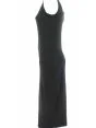Abitino Lungo Senza Maniche Calvin Klein Nero Elasticizzato Tinta Unita Donna a Costine