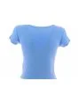 T Shirt Elasticizzata Manica Corta Girocollo Crop Calvin Klein Donna a Costine
