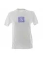 T Shirt Manica Corta Girocollo Calvin Klein Donna Tinta Unita Logo CK a Contrasto di Colore