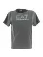 T Shirt Manica Corta Girocollo EA7 Emporio Armani Donna con Logo EA7 in Strass Tinta Unita