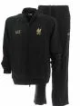 Tuta Acetato Full Zip Uomo EA7 Emporio Armani Nera con Tessuto Stampato EA7 Tinta Unita Nera