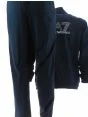 Tuta Felpa Garzata Full Zip Uomo EA7 Emporio Armani Tinta Unita Blu