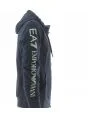 Felpa Garzata Cappuccio Full Zip EA7 Emporio Armani Uomo Tinta Unita con Grande Logo EA7 sulla Manica