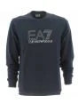Felpa Garzata Girocollo EA7 Emporio Armani Uomo Tinta Unita Grande Logo EA7