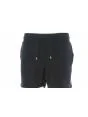 Short Donna in Felpa Garzata EA7 Emporio Armani Tinta Unita Nero Elasticizzato